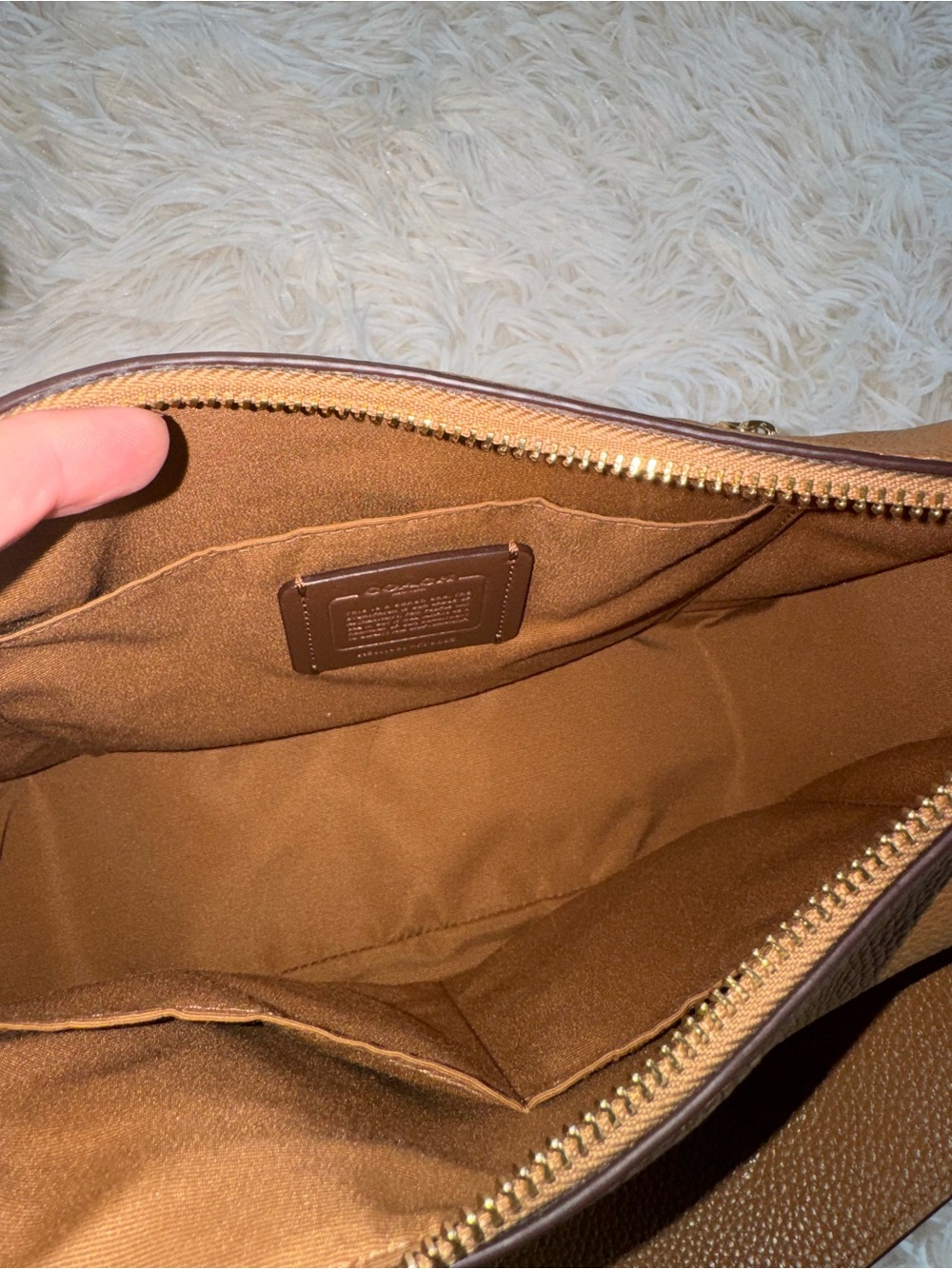 Coach Pebbled Leather Hobo Bag in Caramel - Picture 11 of 11
